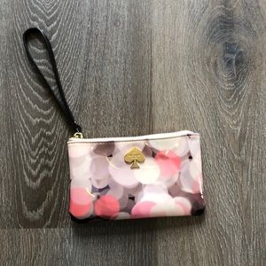 Kate Spade ♠️ pink and black bubble wristlet